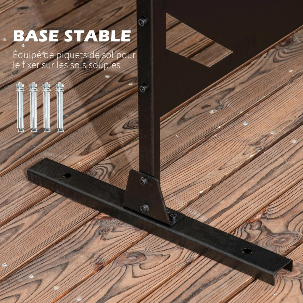 Paravent decorativo per giardino e balcone ¨C zephmum ¨C 122x45x198 cm nero in acciaio