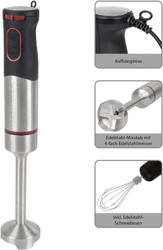 Kaufgut PC-SMS 1226 Mixer ad Immersione Inox 1000W