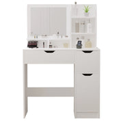 Moderna toeletta bianca con cassetti e specchio in stile scandinavo