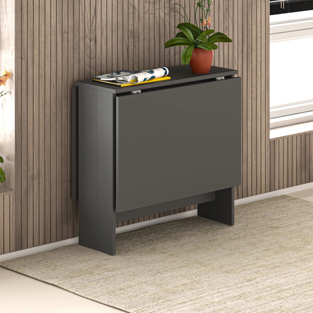Tavolo Salvaspazio Consolle Allungabile 30-130x76 cm Artemio in Legno Antracite