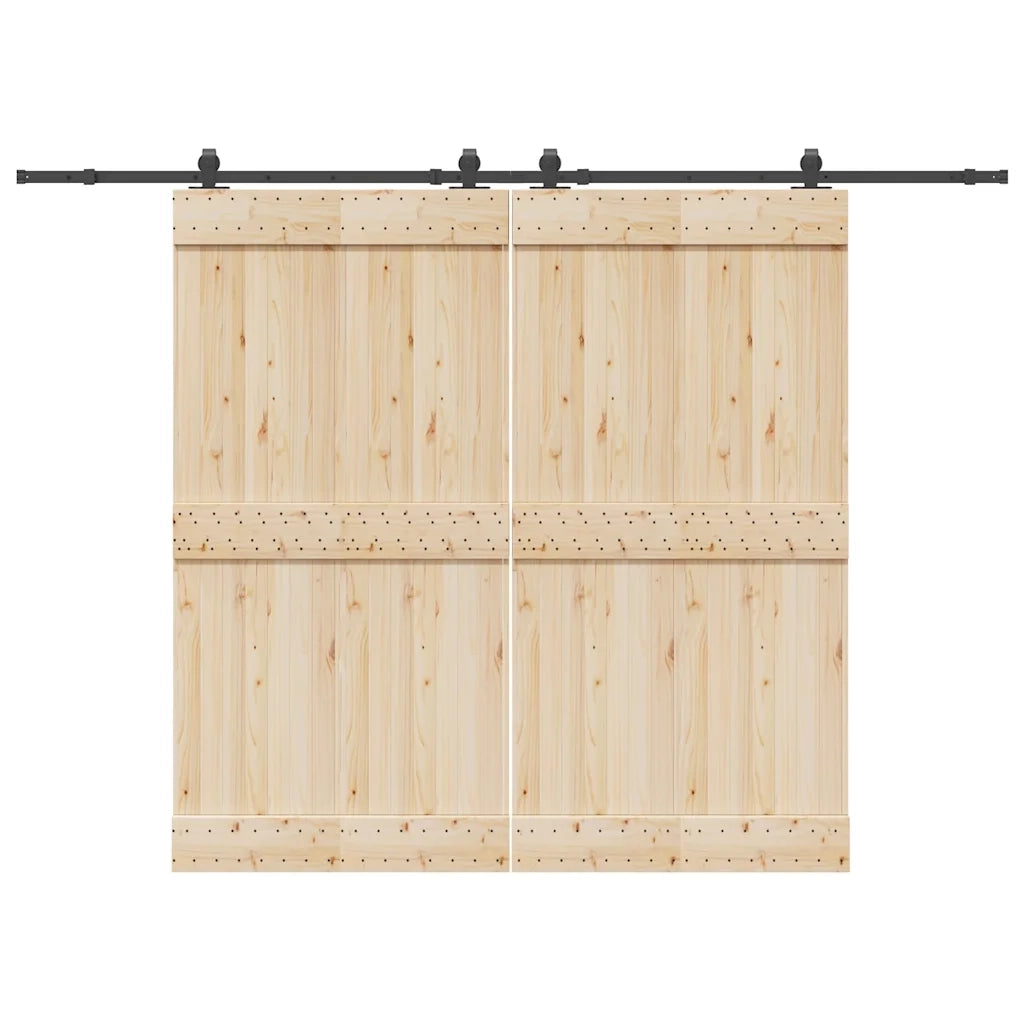 Kit di Binari per Porte Scorrevoli 305 cm Acciaio Nero CFW2078302