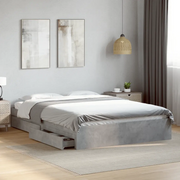 Giroletto Cassetti Grigio Cemento 160x200 cm Legno Multistrato 3280646