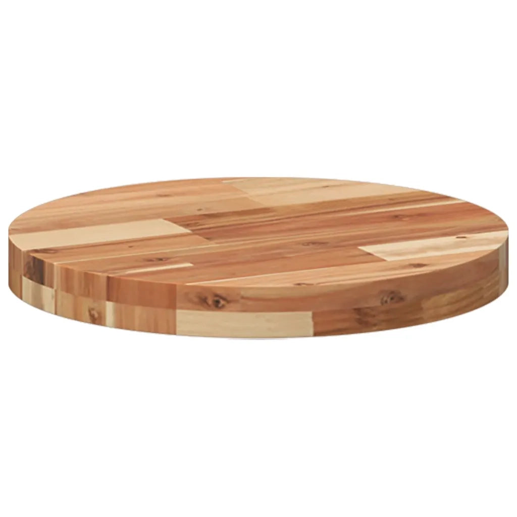Piano Tavolo Rotondo Ã˜40x4 cm in Legno Massello di Acacia