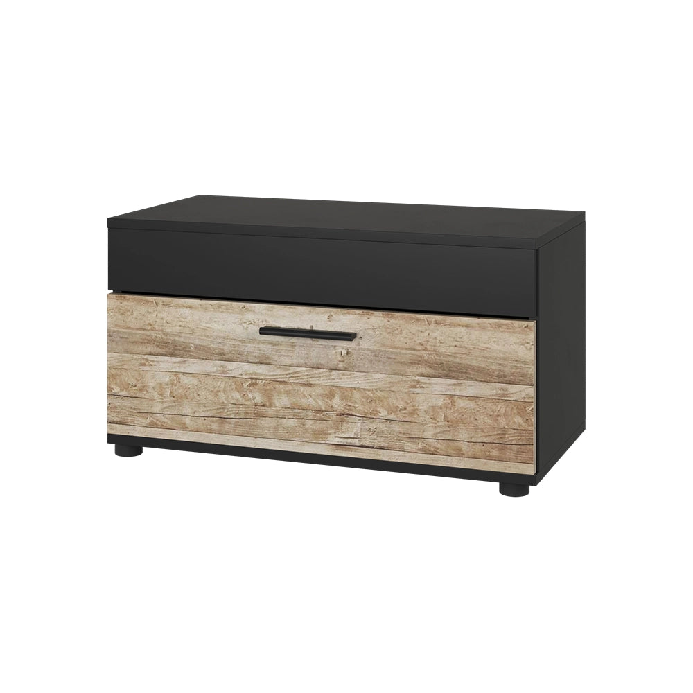 Mobile da soggiorno Berno Nero/Rovere sabbia 70.8 x 38.9 cm con porta a battente Vicco