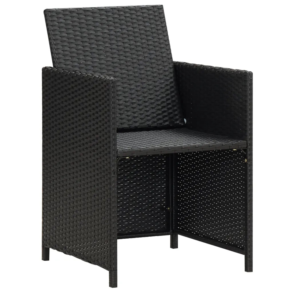 Sedie da Giardino 2 pz con Cuscini in Polyrattan Nere 42559