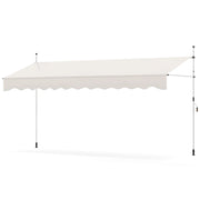 Tenda da sole retrattile manuale 400 cm x 120 cm manovella regolabile atmosfera accogliente poliestere bianco 20_0013642