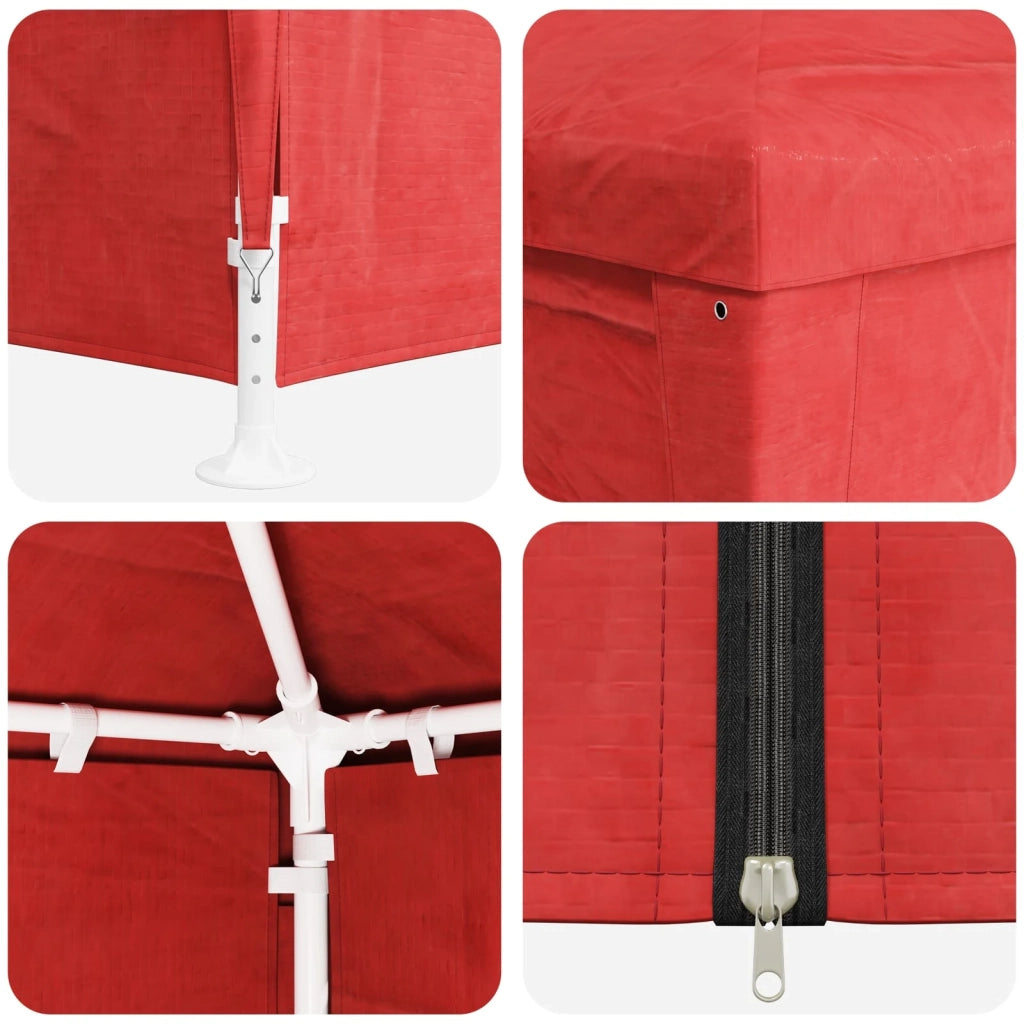 Tenda da festa con pareti Rosso 600 x 300 x 255 cm PE e Acciaio 42032349