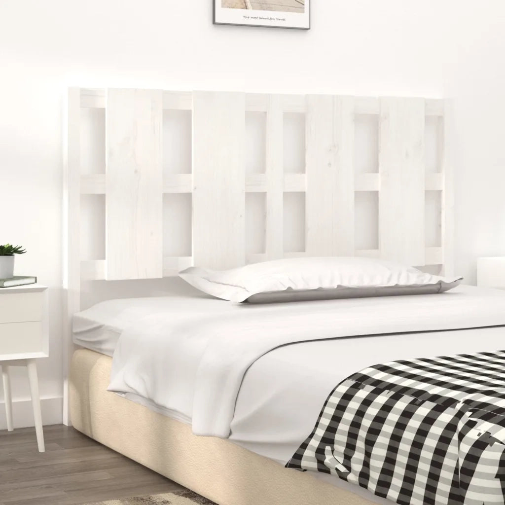Testiera per Letto-Testata-Testiera Decorativa Bianca 125,5x4x100 cm Legno Massello di Pino 857522