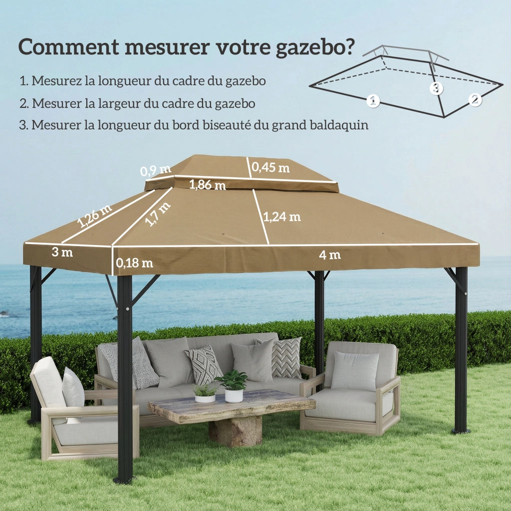 Tenda da giardino 4x3 m ¨C Minimal ¨C beige