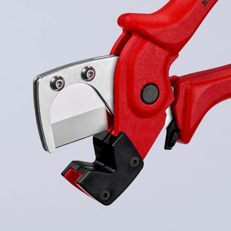 Knipex 90 10 185 Tagliatubi per Tubi Flessibili e Multistrato Diametro di Taglio da 4 a 20 mm Lama in Acciaio Speciale Temperato ad Olio Impugnatura Ergonomica in Plastica Rinforzata con Fibra di Vetro colore Rosso