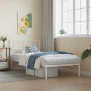 Giroletto con Testiera-Struttura Letto con testiera Metallo Bianco 90x200 cm 402952