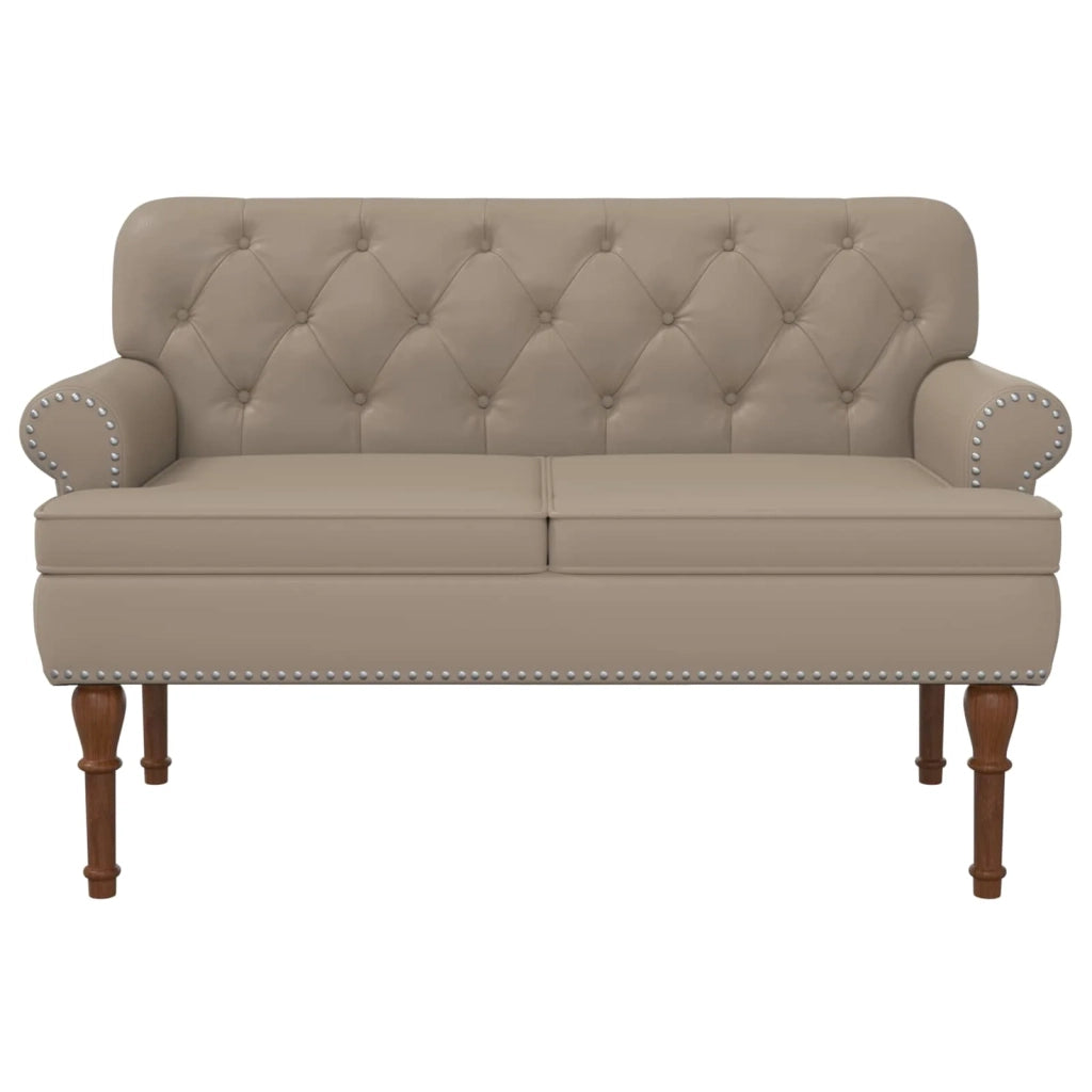 Loveseat con bottoni imbottiti Cappuccino 120 x 65 x 77 cm 42041862