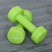Set Manubri Pesi per Braccia con Valigetta, 6 Manubri da 0.5kg 1kg 1.5kg Acciaio e Rivestimento PU, Rosso Giallo e Verde
