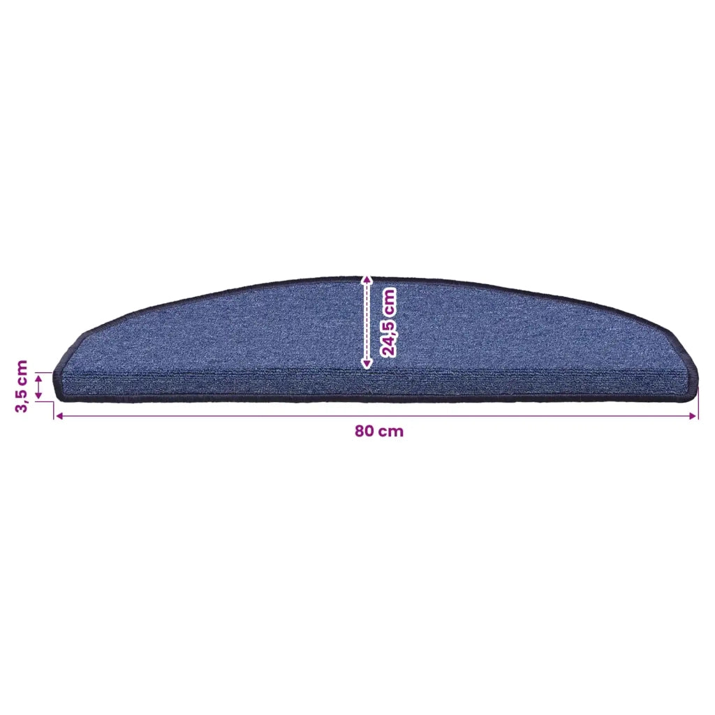 Tappetini per scale autoadesivi 15 pz | Gradini per Scale Blu 80 x 24,5 x 3,5 cm