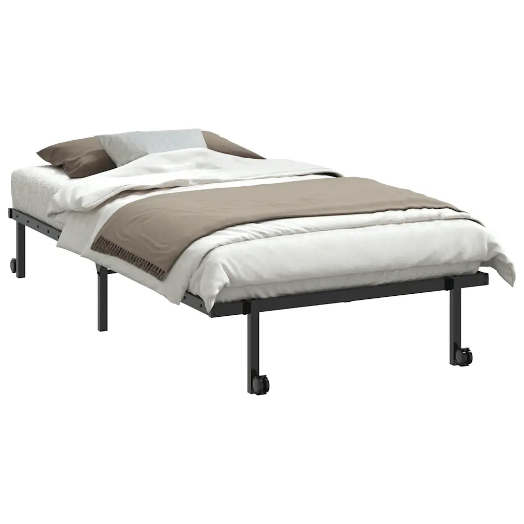 Giroletto senza Materasso Pieghevole Nero 107x203 cm in Acciaio