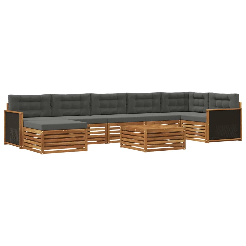 Set di divani da esterno 8 pz Naturale e Antracite 3383645