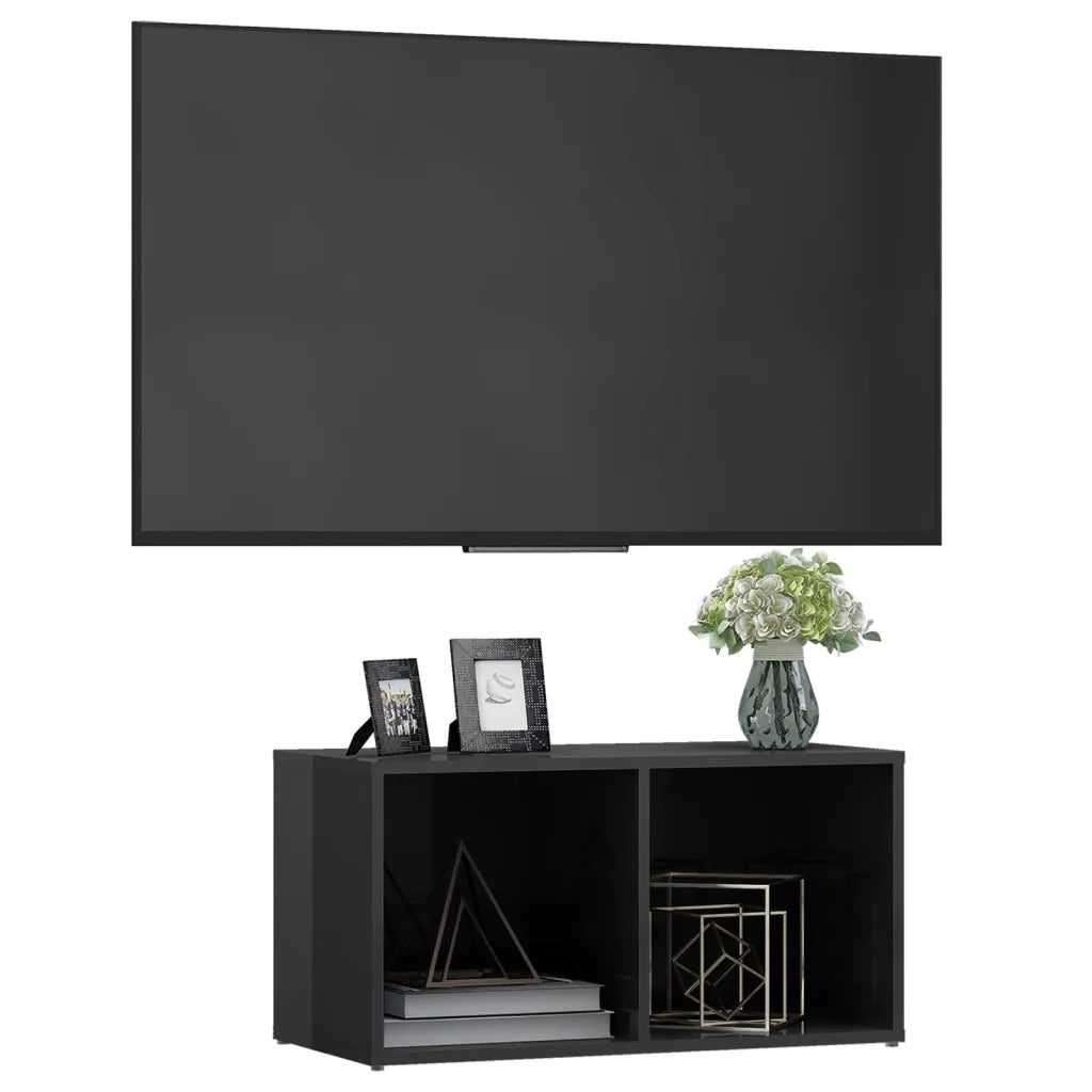 Mobile Porta TV Grigio Lucido 72x35x36,5cm in Legno Multistrato 805533
