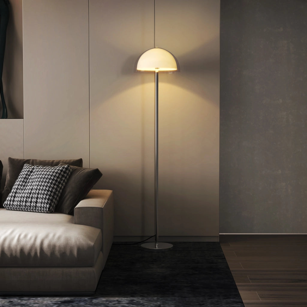 Lampada a Piantana Moderna ¨C Zephmum ¨C Bianca, Metallo e Acrilico, ?35x150 cm