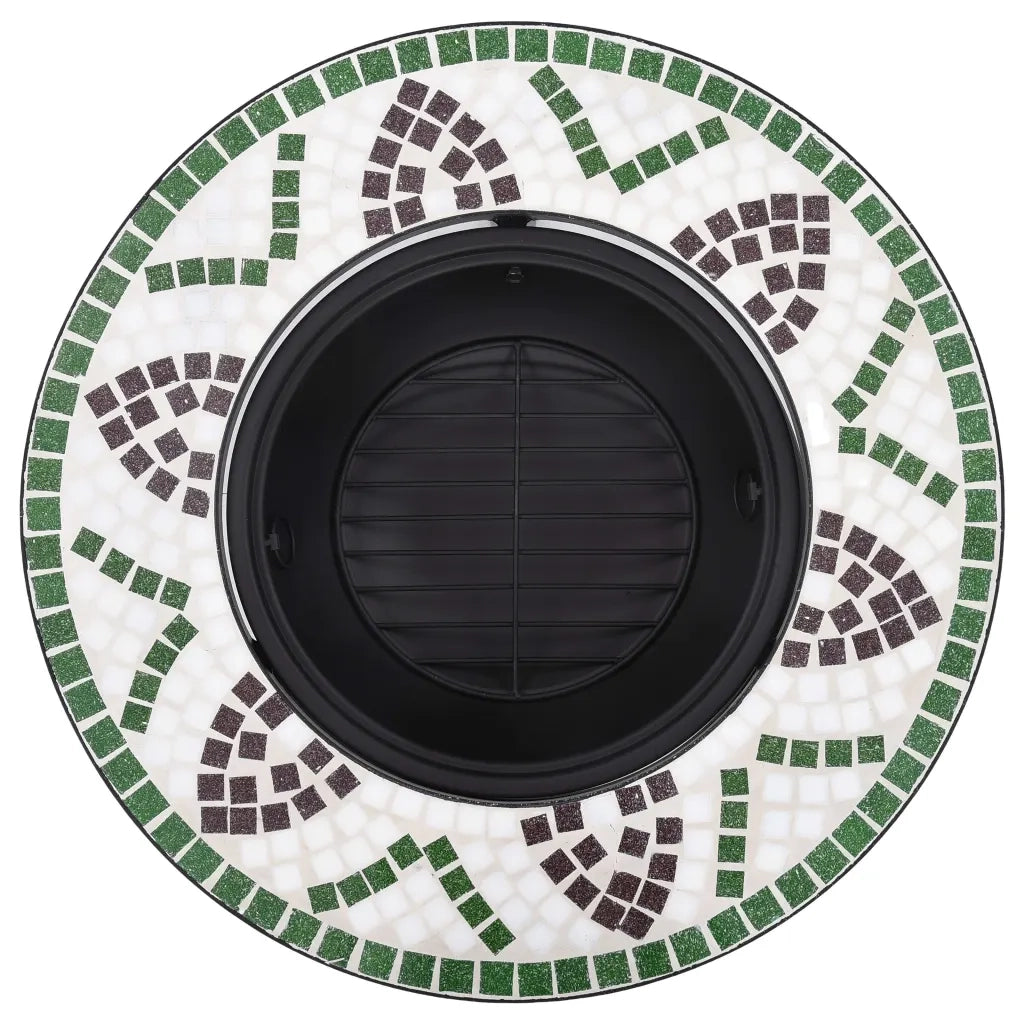 Braciere a Mosaico Verde 68 cm in Ceramica CFW4318941