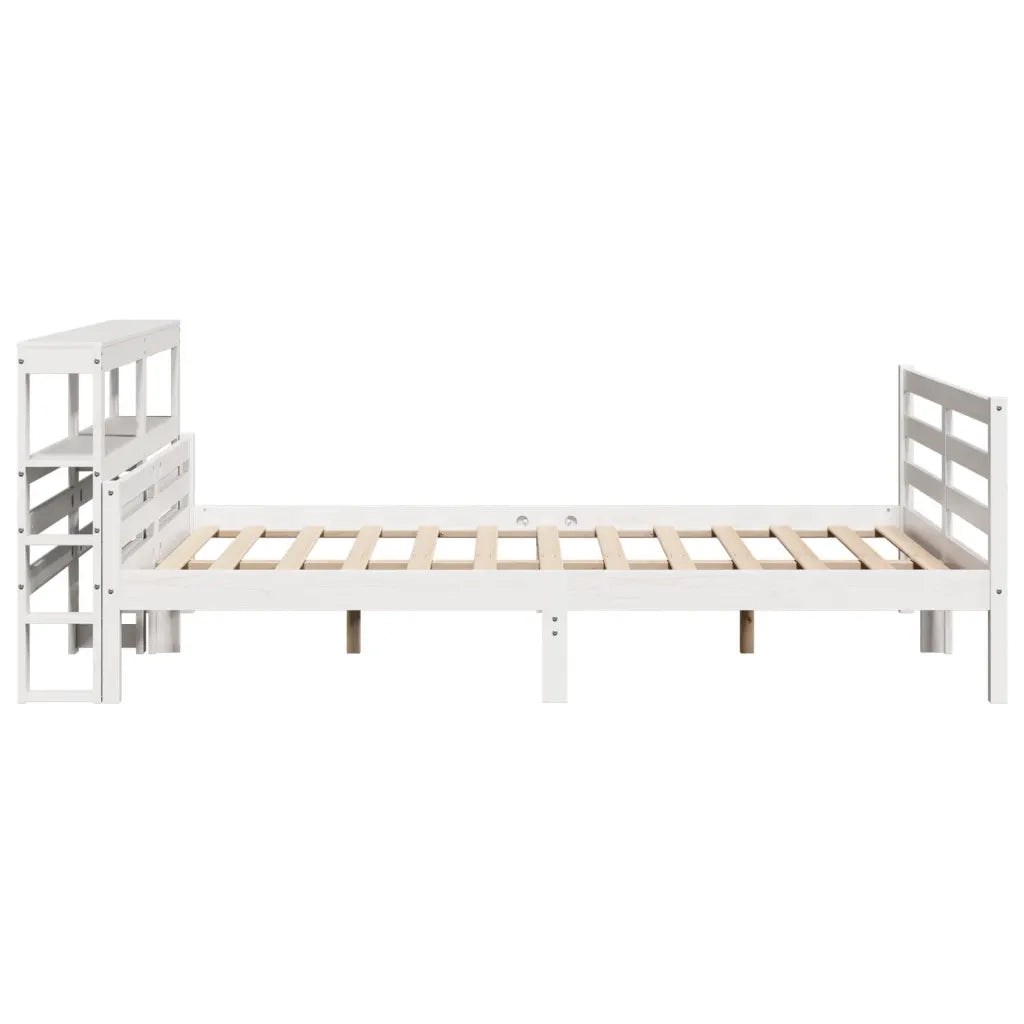 Giroletto con Testiera Bianco 150x200 cm Legno Massello di Pino