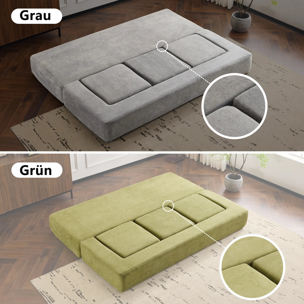 Divano modulare multifunzione in chenille grigio con schiuma ad alta elasticità