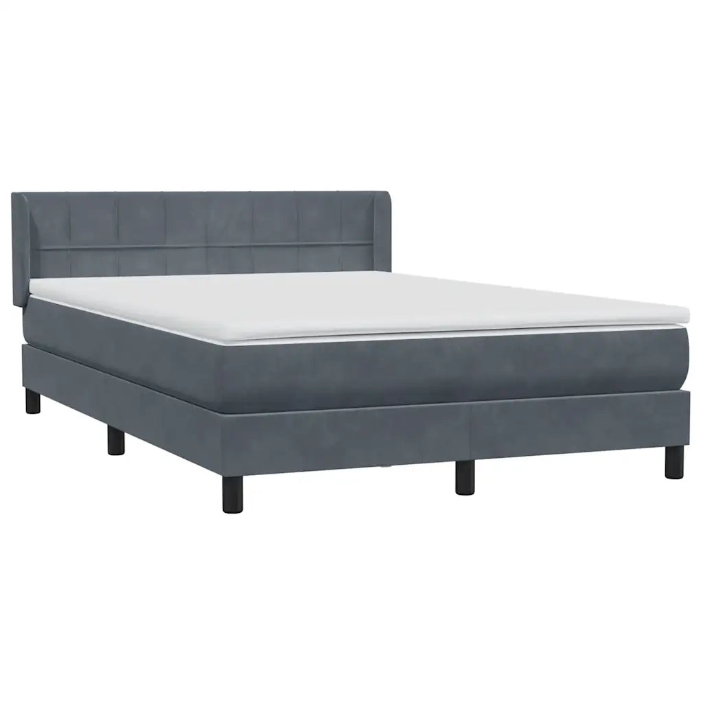 Giroletto a Molle con Materasso Grigio Scuro 160x210 cm Velluto 3318118