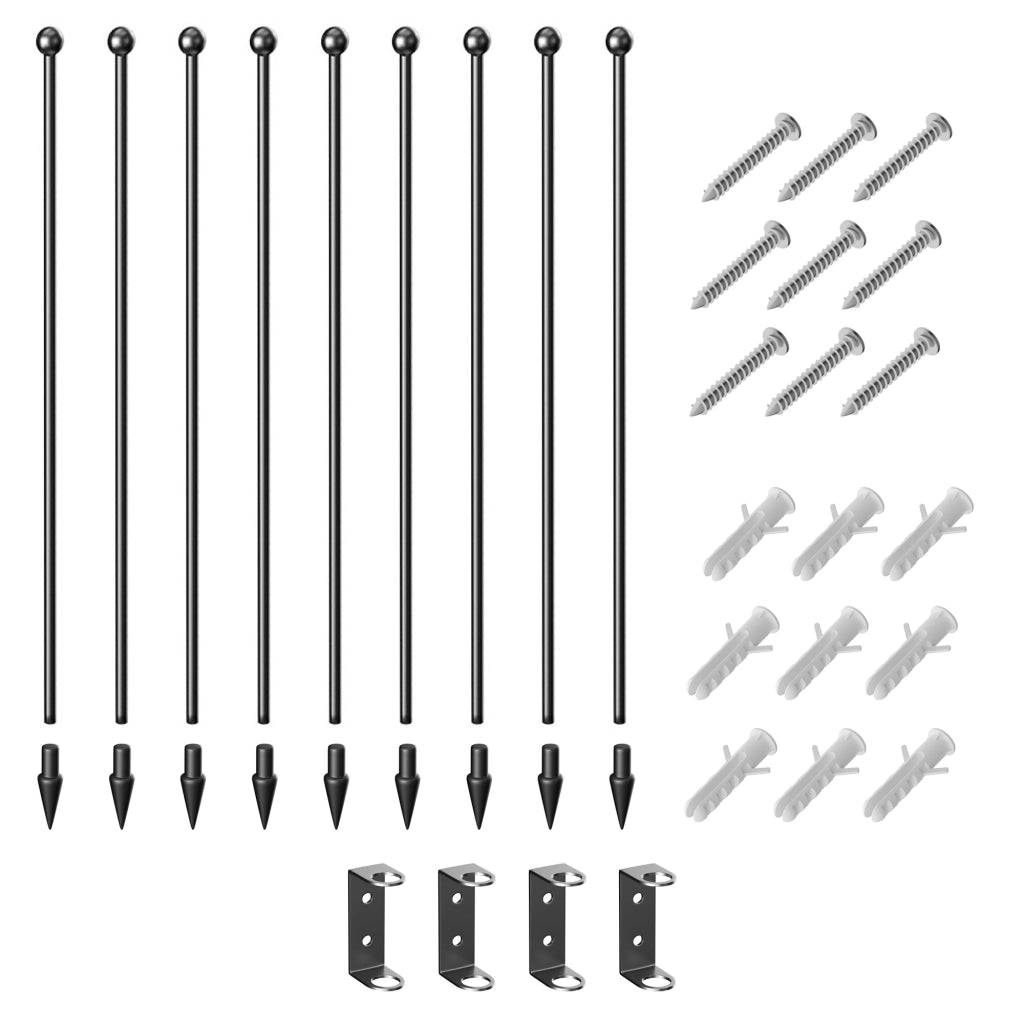 Recinto per Cani Modulabile 8 Pannelli ¨C Zephmum ¨C Acciaio Nero 164x164x80 cm