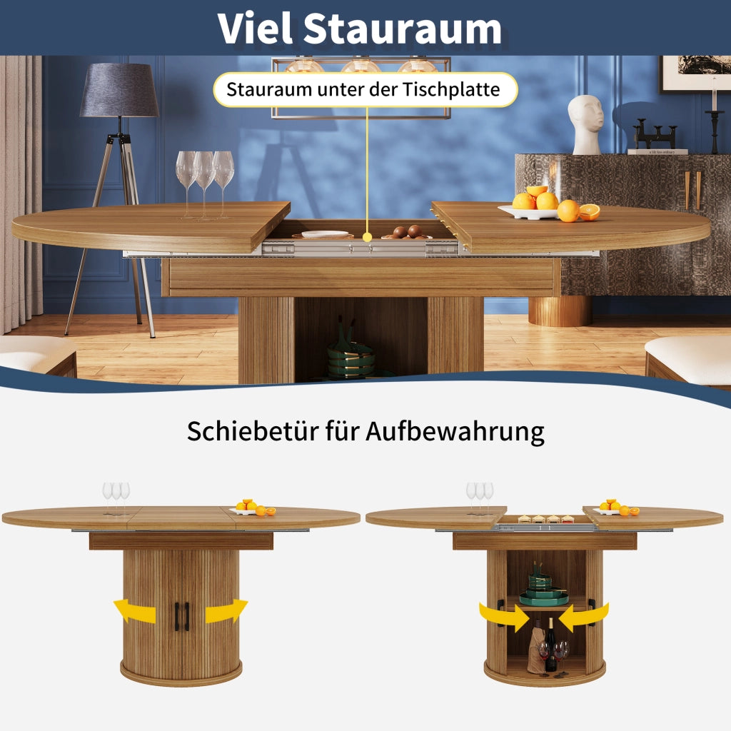 TAVOLO DA PRANZO ALLUNGABILE 118-158 cm NOCE MDF
