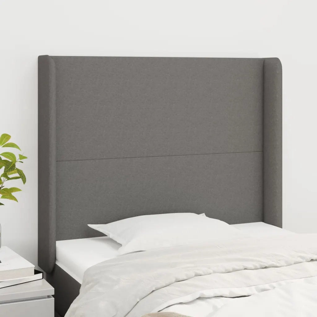 Testiera | Testata ad Orecchio GrigioScuro 103x16x118/128cm inTessuto