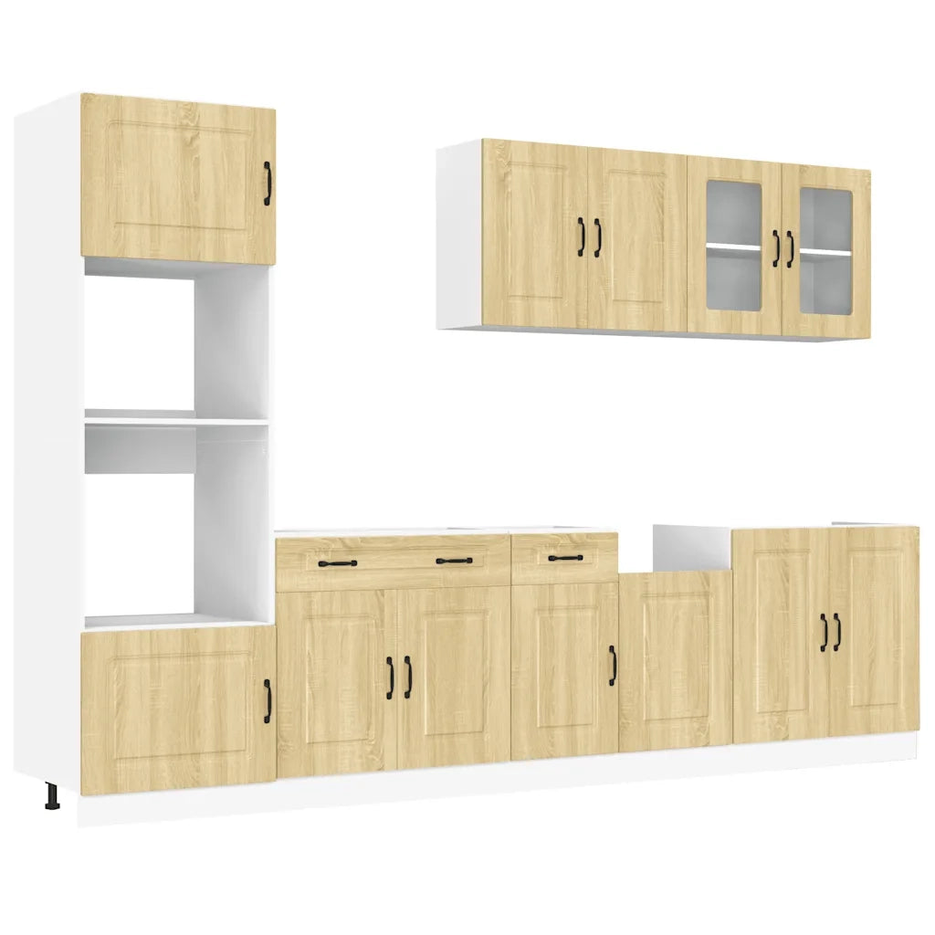 Set Mobili da Cucina 7 pz Kalmar Rovere Sonoma in Truciolato