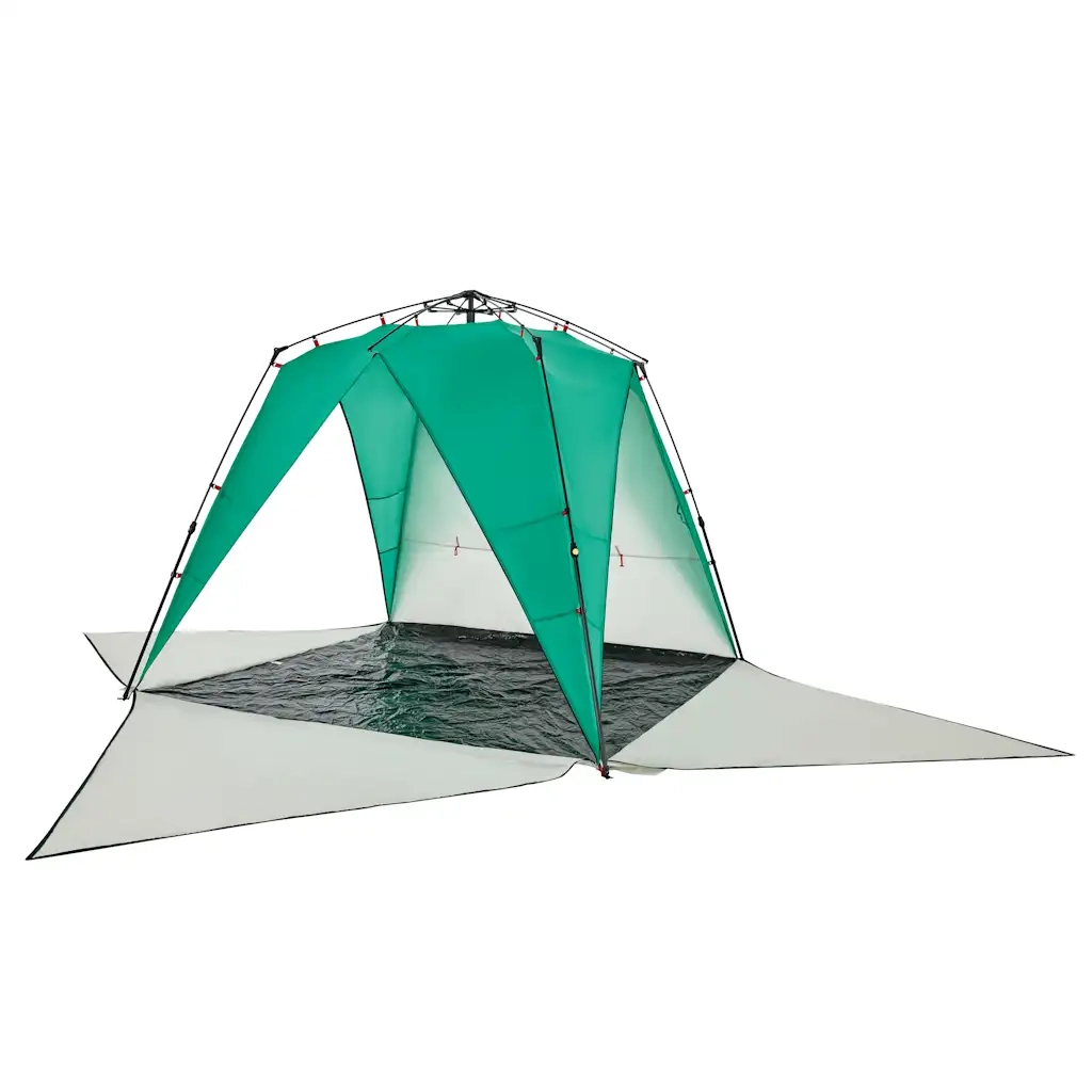 Tenda da Spiaggia 4 Persone-Tenda da campeggio Verde Rilascio Rapido Impermeabile