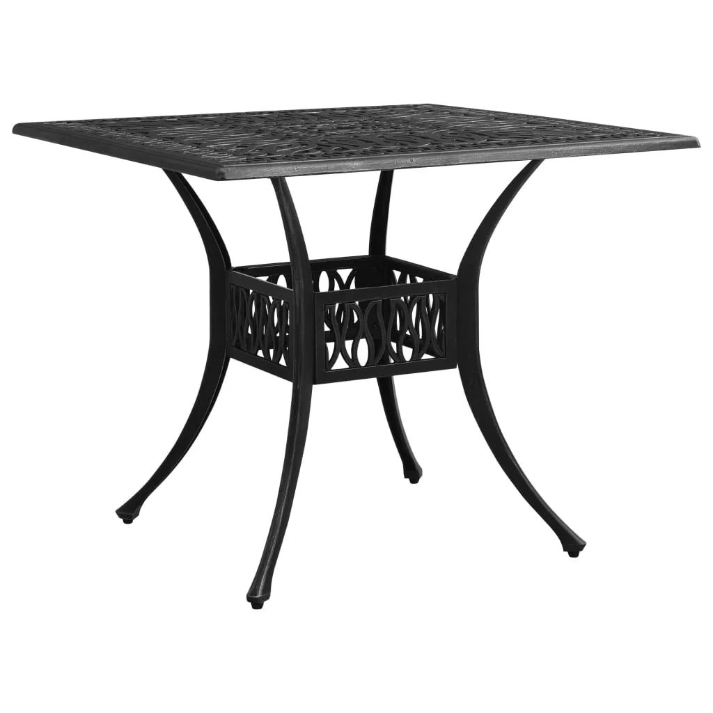 Set da giardino bistrot mobili da esterno terrazza 3 pezzi in alluminio pressofuso nero 02_0013511