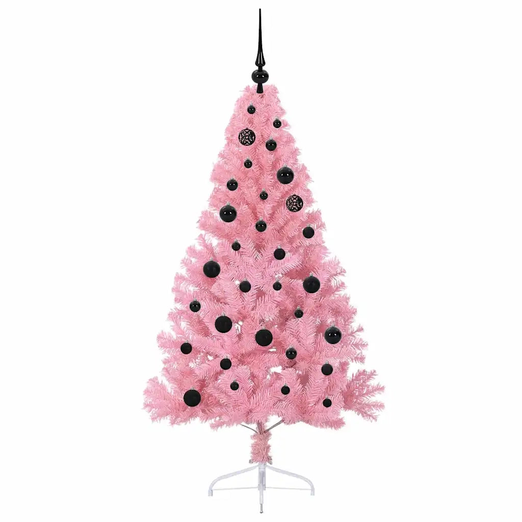 Albero di Natale | Decorazioni natalizie artificiale con luci integrate Rosa 150 cm PVC