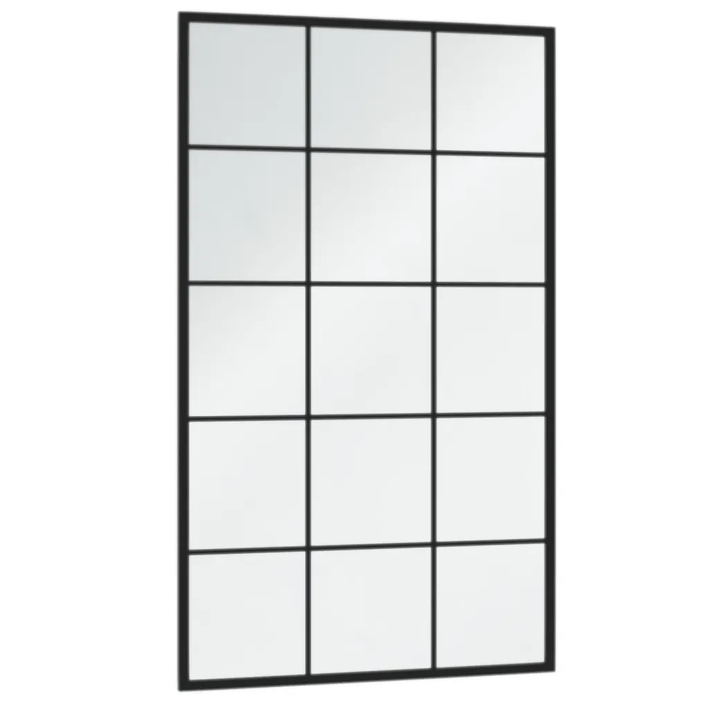 Specchio a Parete Nero 100x60 cm in Metallo 342209