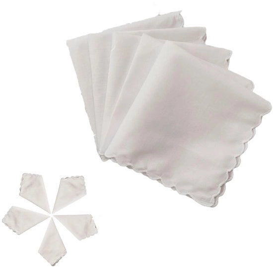 Set di tovaglioli in cotone 60S - Bianchi - 5 pezzi - Respiranti e rapidamente asciuganti - Facili da pulire - Ideali per matrimoni - Tovaglioli