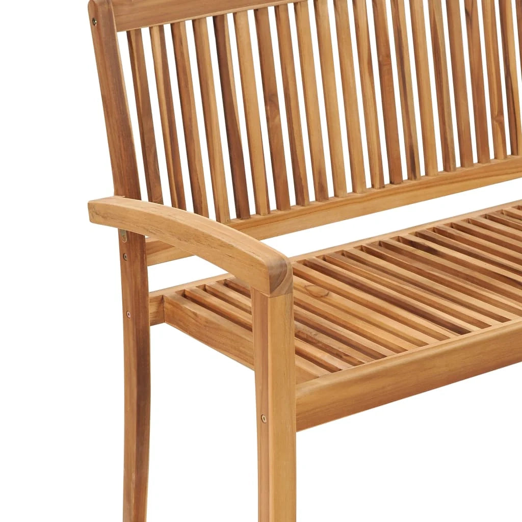 Panca da giardino mobili da esterno per patio mobili da terrazza 128,5 x 57,5 ​​x 90 cm legno massello di teak 02_0011029