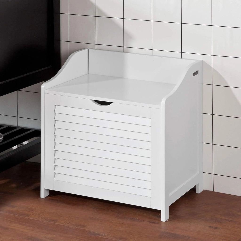 Cesto portabiancheria con Sacco per Biancheria, Panca Contenitore, bianco, FSR40-W,IT