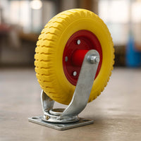 Set 4 ruote girevoli da trasporto, antiforatura, 220x58 mm, 100 kg/ruota, con piastra di montaggio