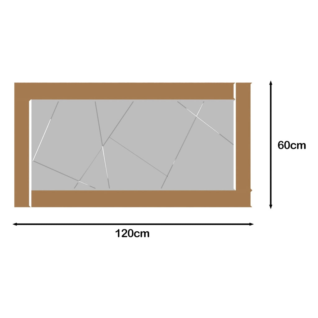 Ovaro, Specchio Dettagli Geometrici, 120x60h cm Marrone Bronzo