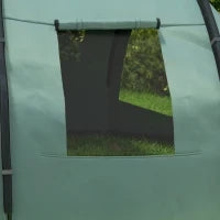 Tenda da Campeggio per 3-4 Persone, Due Stanze Interne, Finestre a Rete, 4,75 x 2,64 x 1,72 m, Verde