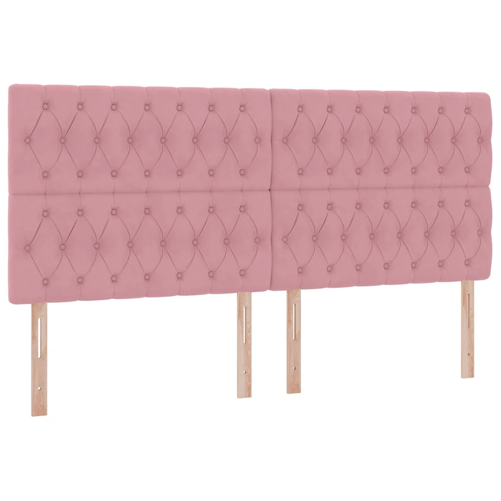 Letto con contenitore e materasso Rosa 200 x 200 cm Velluto 3372116