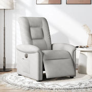 Poltrona | Sedia Relax Elettrica Reclinabile Grigio Nuvola in Tessuto