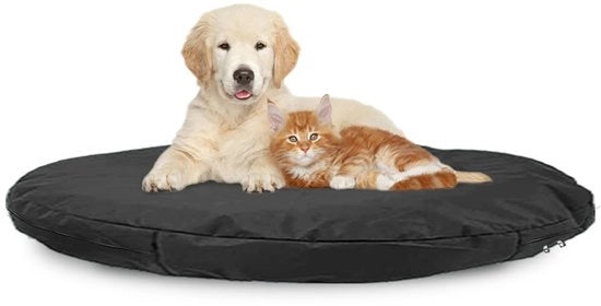 Hoes di ricambio per lettino per cani, 100% impermeabile, lavabile, rimovibile, con cerniera (nero, 92 x 92 x 10 cm)