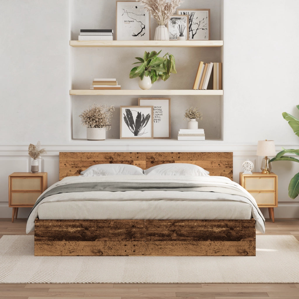 Struttura letto con testiera Legno antico 180x200 cm Legno ingegnerizzato