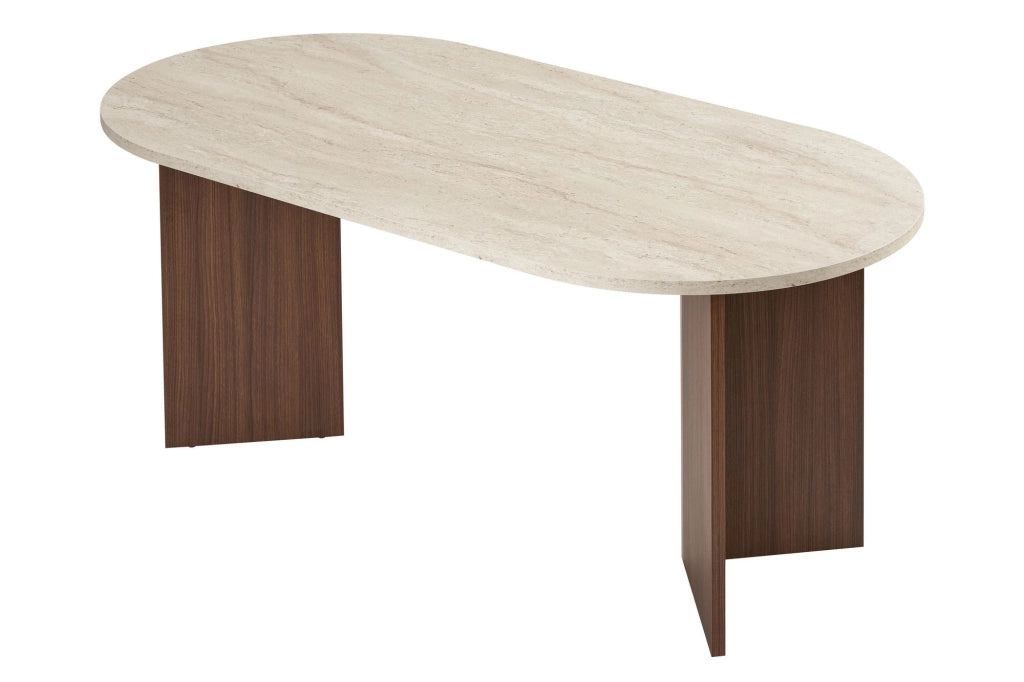 Tavolo da pranzo in legno "Sablin" 180 x 90 x 75 cm - Travertino