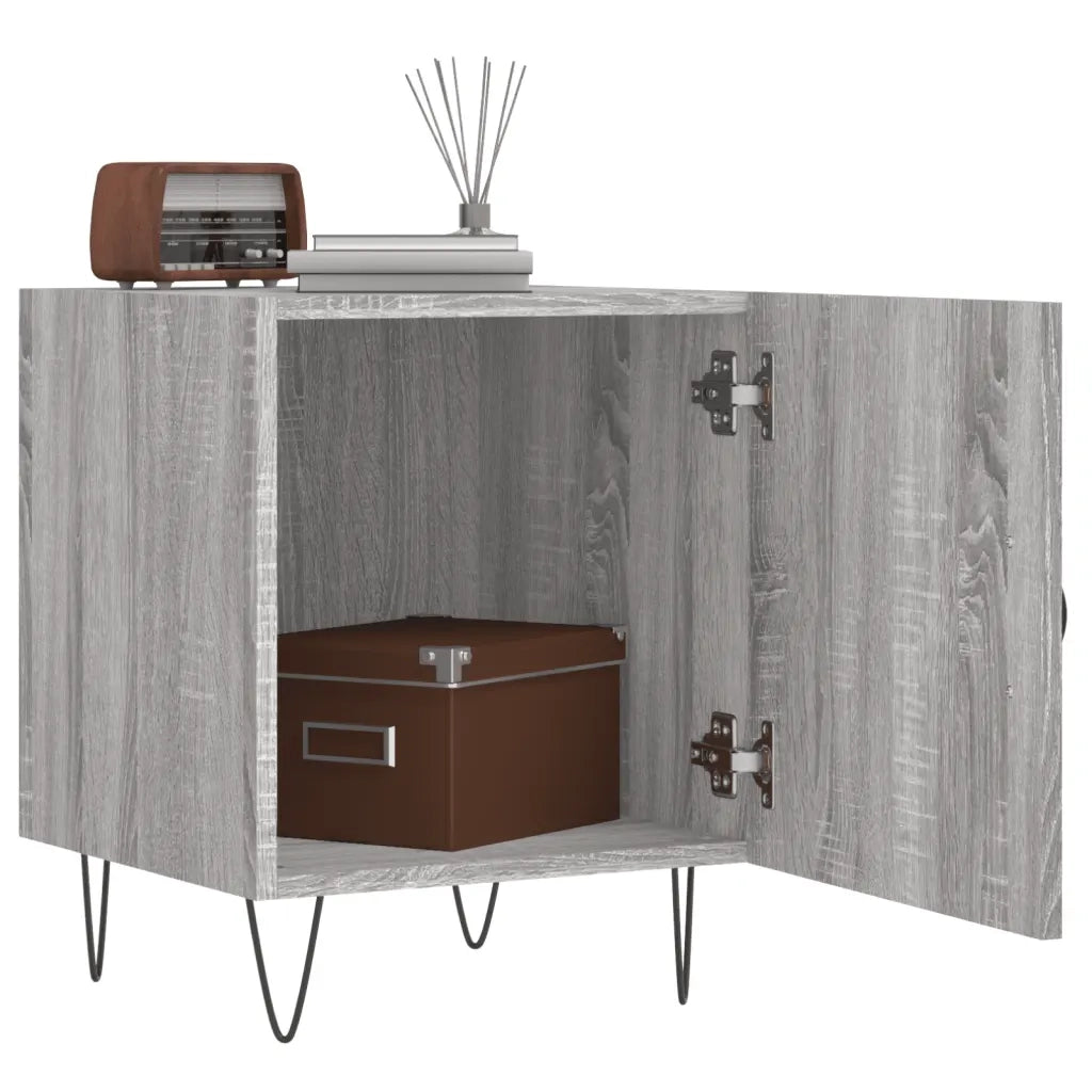 Set di 2 Comodini | Armadio da Notte | Mobiletto da notte Grigio Sonoma 40x40x50 cm in Legno Multistrato
