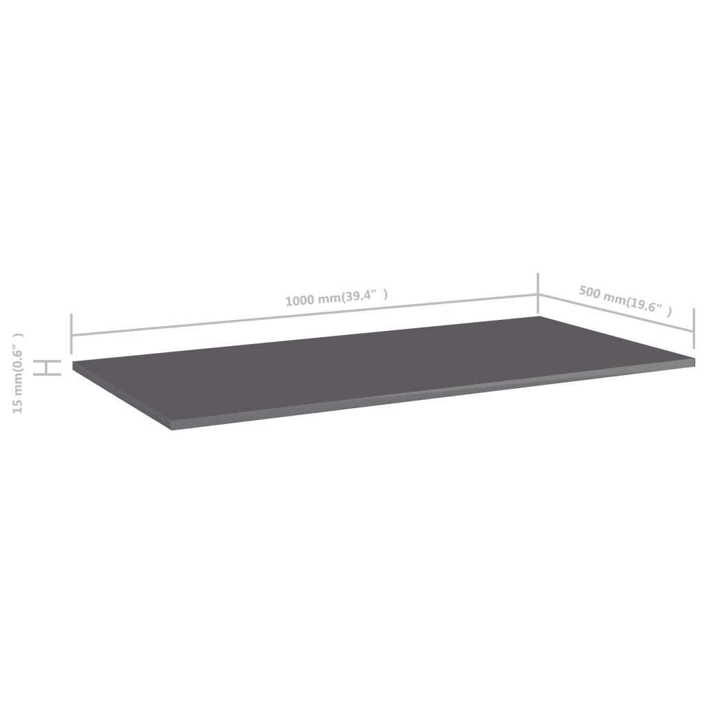 Ripiani Libreria 4 pz Grigio Lucido 100x50x1,5 cm Truciolato cod mxl 61164