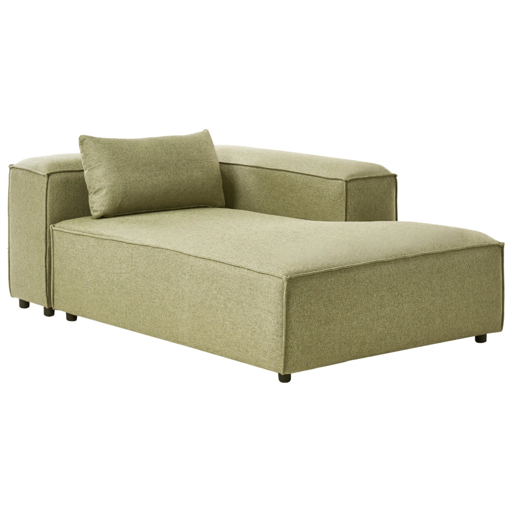 Chaise Lounge a sinistro Rivestimento in tessuto verde chiaro stile moderno