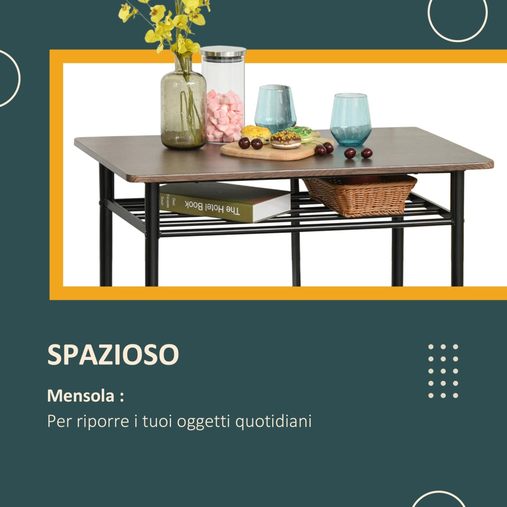 Tavolo da bar con 2 sgabelli ¨C Zephmum ¨C Acciaio, 75x75x110 cm