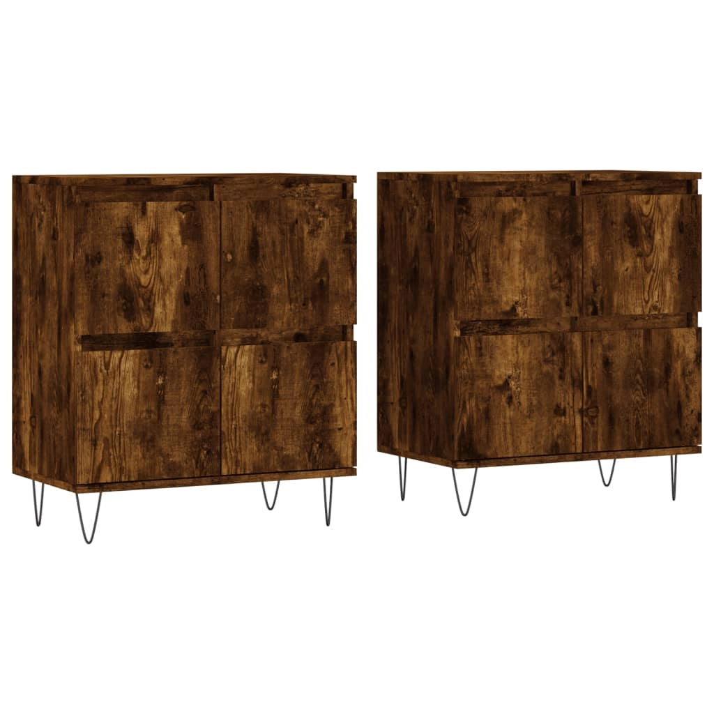 Buffet credenza cassettiera armadio mobile contenitore organizer cucina soggiorno salotti set di 2 legno ingegnerizzato marrone 02_0036760